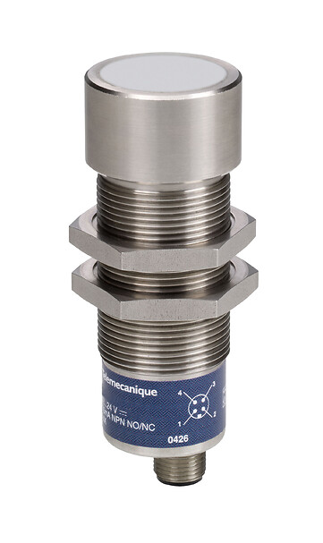 Ultrasonik Sensör XX, Silindirik M30 Paslanmaz Çelik, 1NO+1NC Dijital Çıkışlı XX630S1NCM12