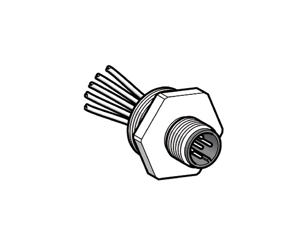OsiSense XZ M12 5 Pinli Panel Montaj Konnektör Adaptörü (Pg13,5) XZCE13P124M