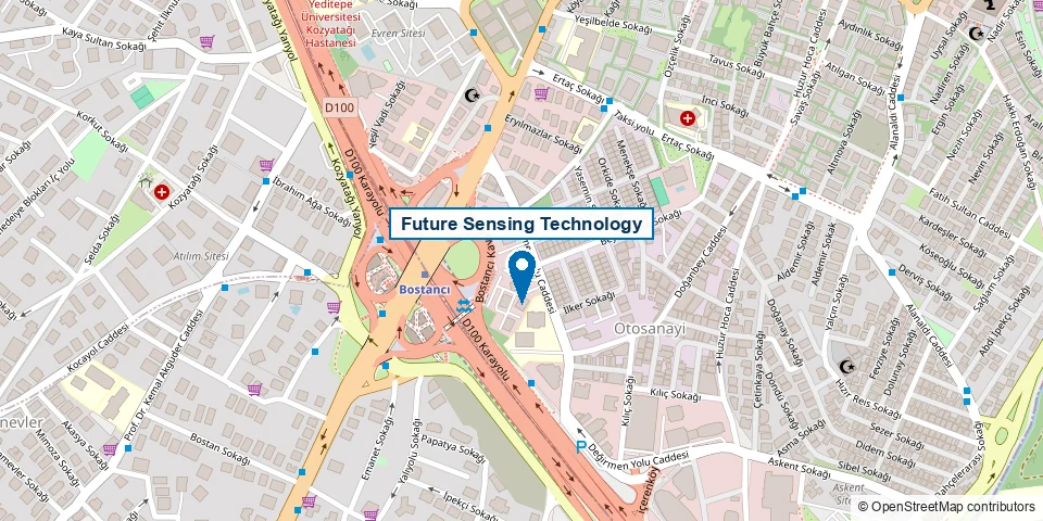FST Teknoloji ofis konumu haritası — İçerenköy, Ataşehir, İstanbul