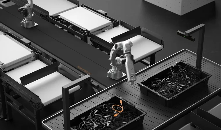 Robot ve 3D kamera ile karışık yığından bağlantı kutusu kavrama